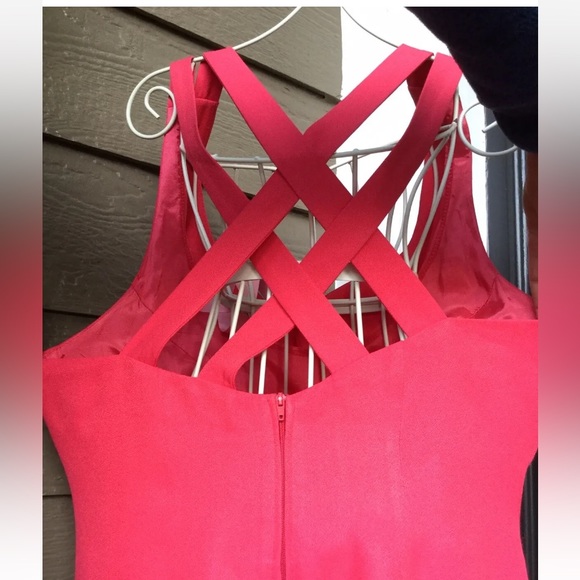 Dawn Joy fashions vtg  coral women’s embroidery detail Strappy Cross Back Dress - Picture 4 of 14